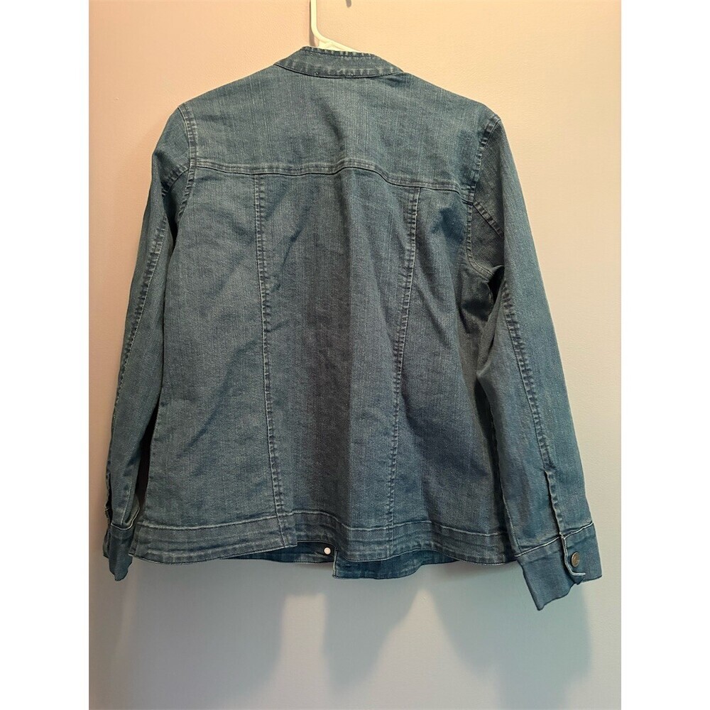 NorthStyle Denim Jacket Womens Size L Blue Lightweight Button Front - Picture 7 of 14